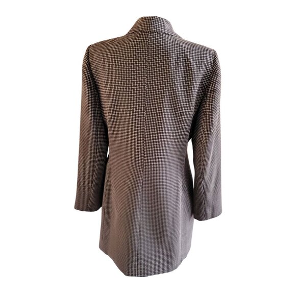 Le Suit Womens Houndstooth Long Blazer Black & Beige SZ 10 - Picture 5 of 10